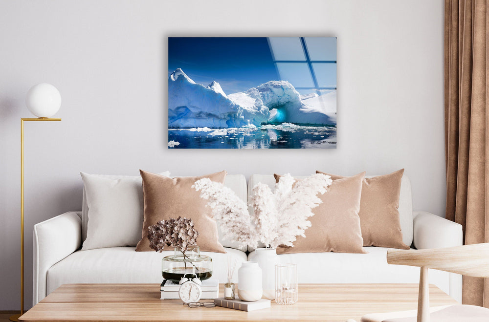 Iceberg Wall Glass Wall Art custom glass pictures, glass art prints