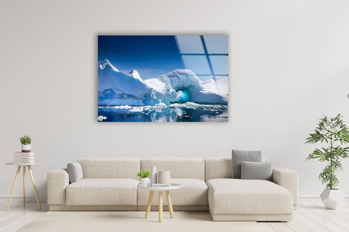 Iceberg Wall Glass Wall Art print picture on glass, Tempered Glass Wall Art