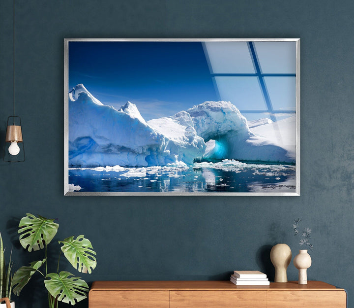 Iceberg Wall Glass Wall Art photo print on glass, prints on glass wall art