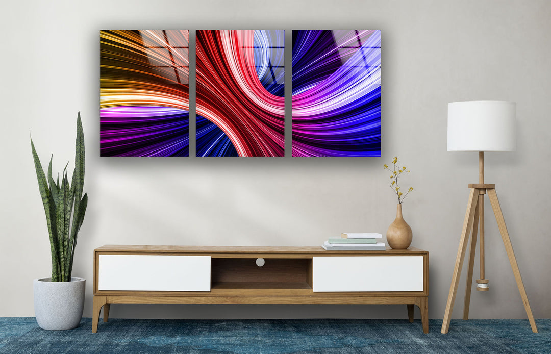 Neon Colors Swirl Abstract Glass Wall Art, custom glass photo prints, large glass prints