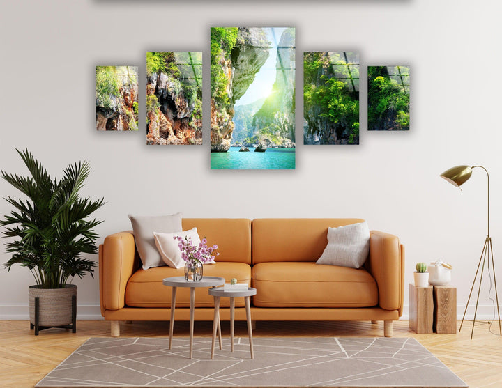 Thailand Phuket Island Landscape Glass Wall Art, glass wall decor, glass wall art decor