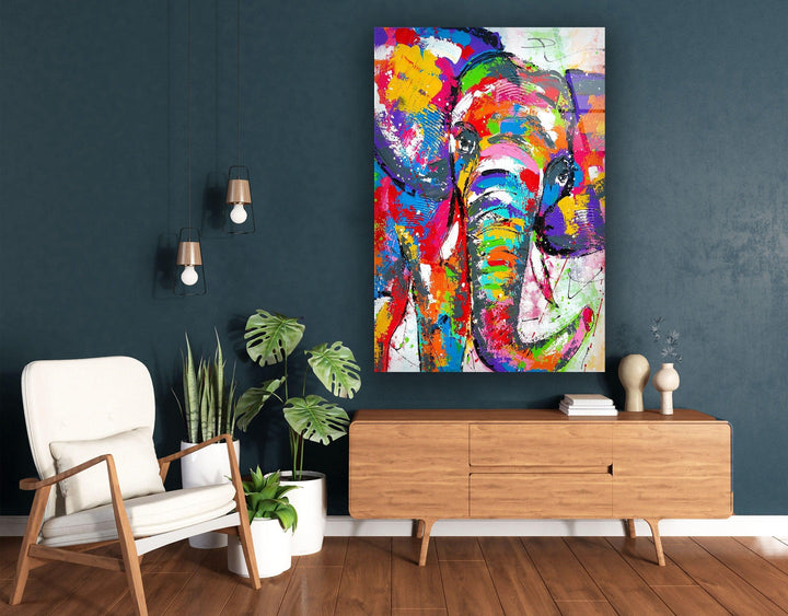 Colored Elephant Art Glass Wall Art art glass wall art, glass wall art pictures