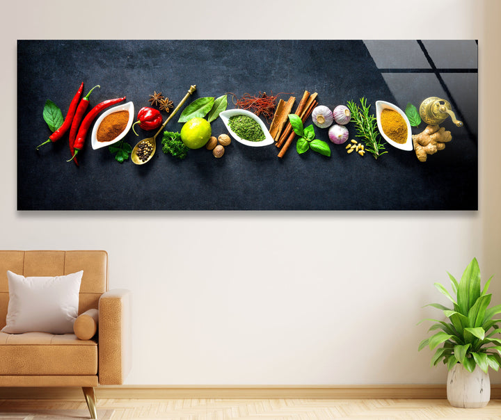 Spice & Kitchen Herbs Glass Wall Art, glass image printing, glass prints from photos