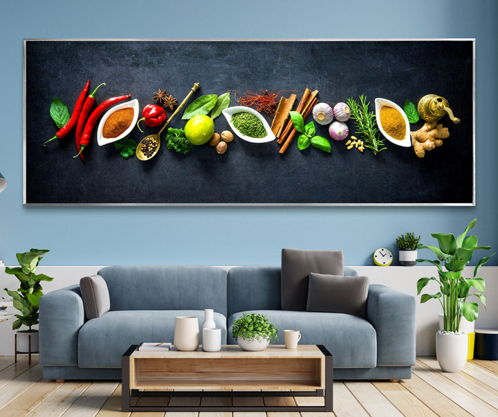 Spice & Kitchen Herbs Glass Wall Art, glass pictures for Wall, glass prints wall art