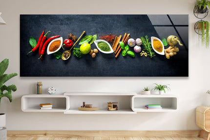 Spice & Kitchen Herbs Glass Wall Art