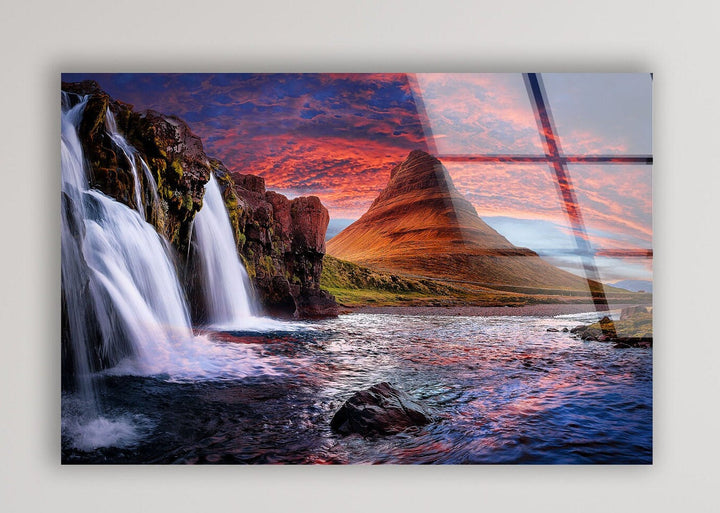 Kirkjufell Mountain Glass Wall Art large glass photo prints, glass wall photos