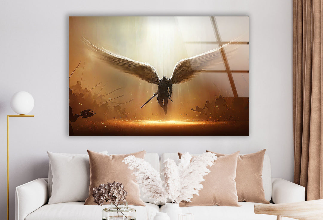 Christian Angel Kyrestia Glass Wall Art