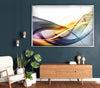 Blue Waves Abstract Glass Wall Art