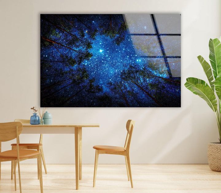 Night Sky Glass Wall Art, custom glass pictures, glass art prints