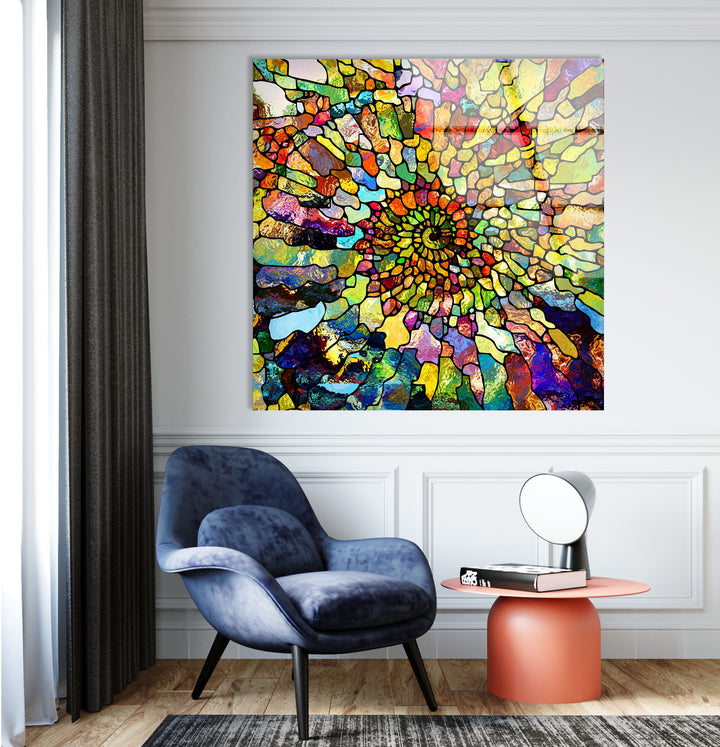 Stained Colored Glass Wall Art picture on glass wall art, photos printed on glass