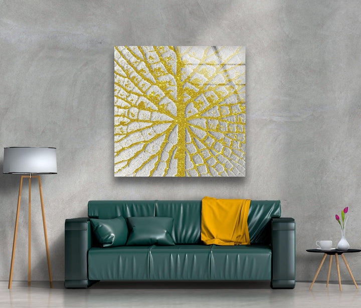 Glitter Golden Tree Glass Wall Art, Print On Glass, Glass Art Prints