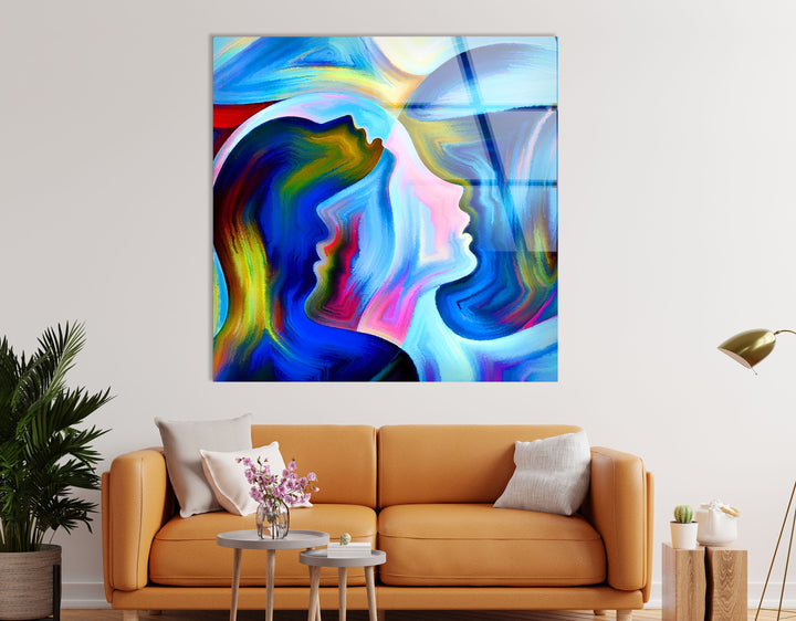 Abstract Woman Glass Wall Artwork Designs