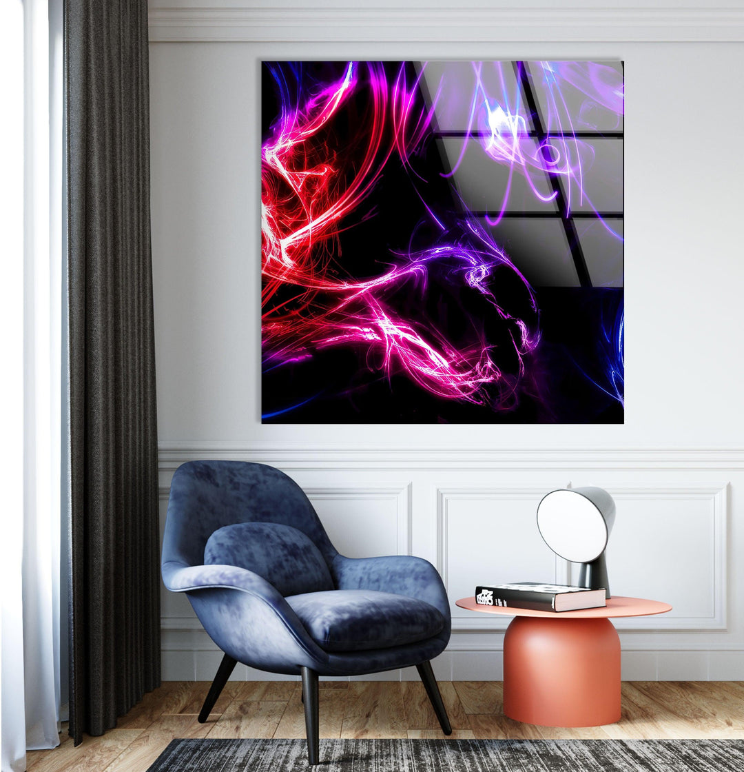 Dark Purple Smoke Glass Wall Art , glass pictures for Wall, glass prints wall art