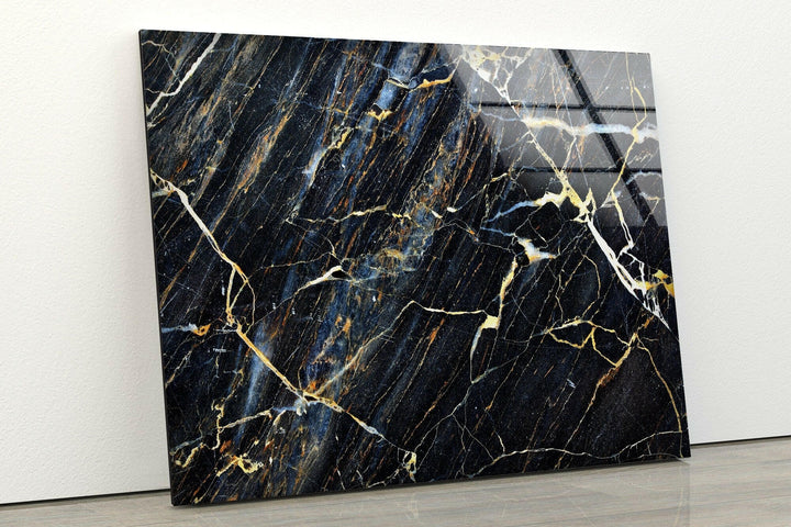 Black Marble Patterned Glass Wall Art custom glass photo prints, large glass prints