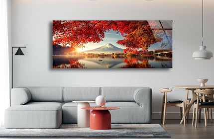 Fuji Mountain Glass Wall Art