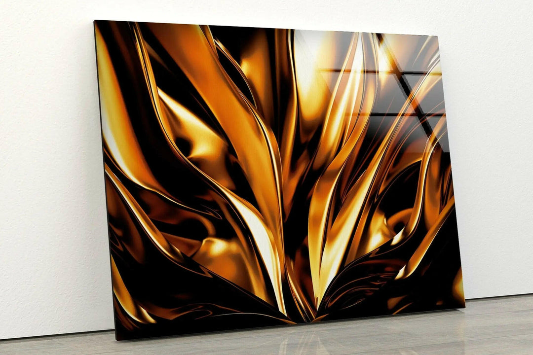 Modern Abstract gold Glass Art & Cool Wall Art