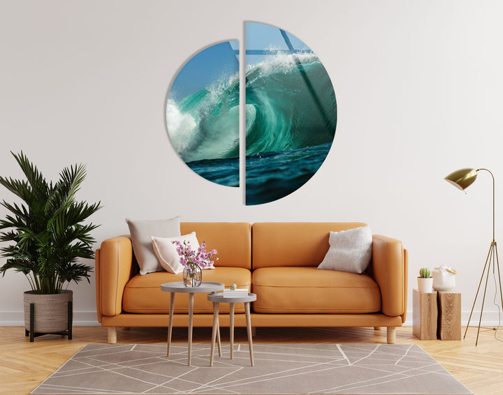 2 Piece Sunset Landscape Glass Wall Art glass image printing, glass prints from photos
