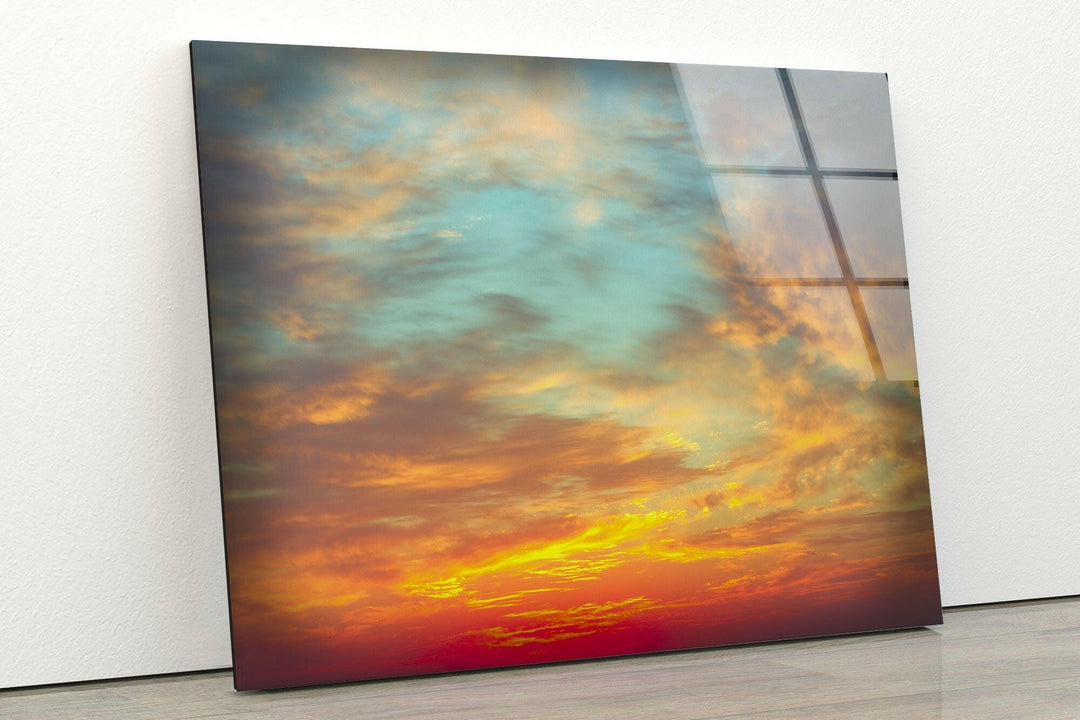 Colorful Sky Landscape Glass Wall Art picture on glass wall art, photos printed on glass