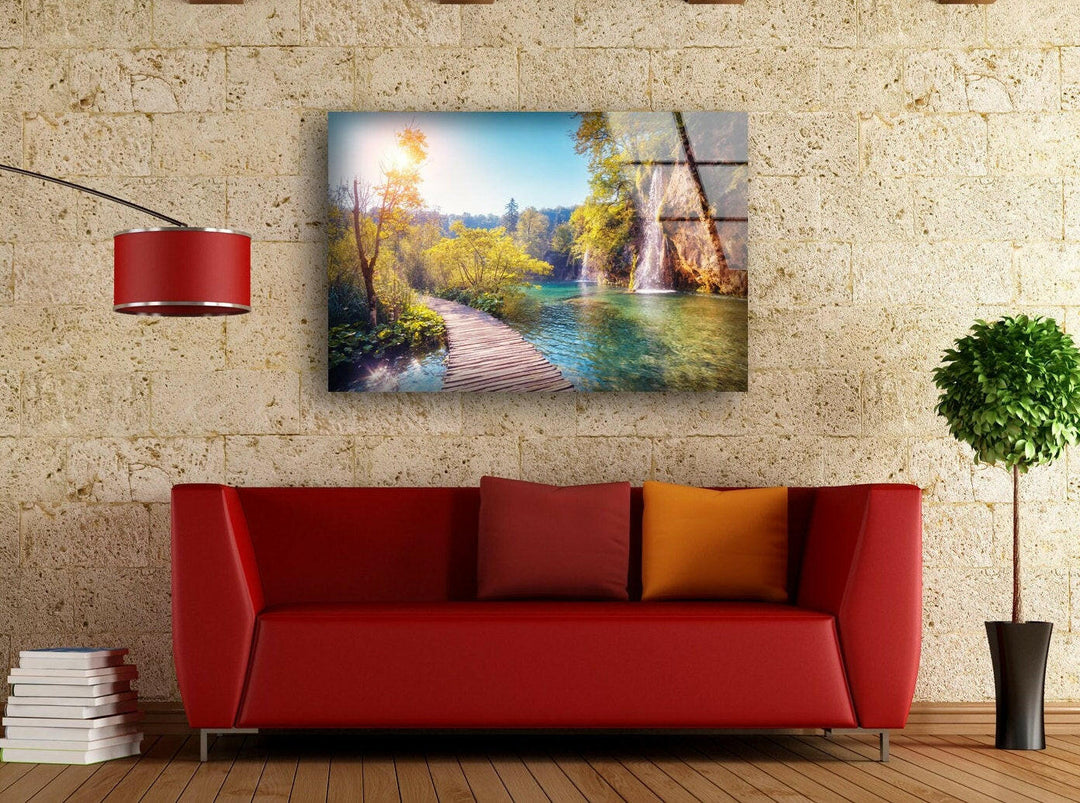 Nature Wonderland Lake Glass Wall Art glass image printing, glass prints from photos