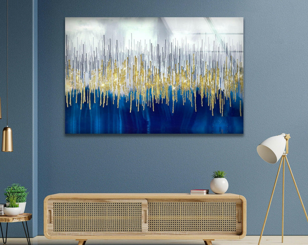 Abstract With Gold Details Glass Art