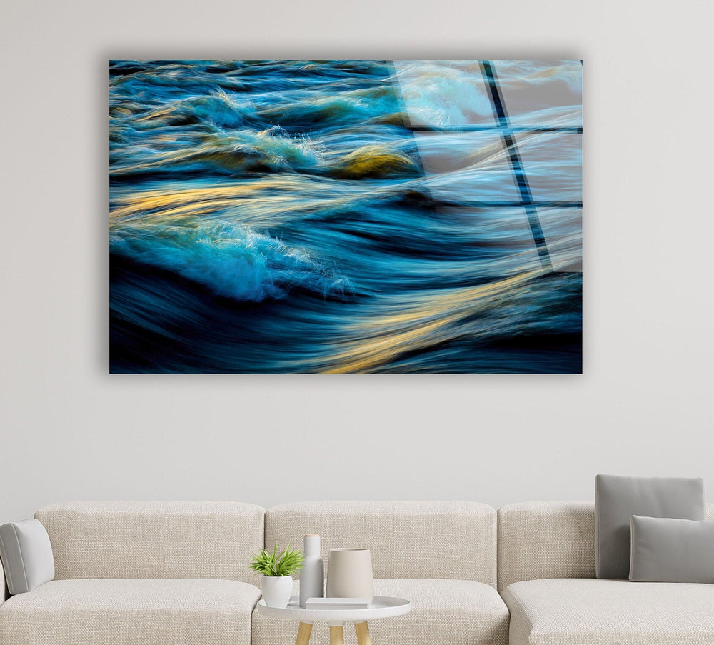 Ocean Waves Glass Wall Art photo print on glass, prints on glass wall art