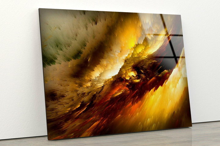 Yellow Clouds Abstract Art Glass Wall Art