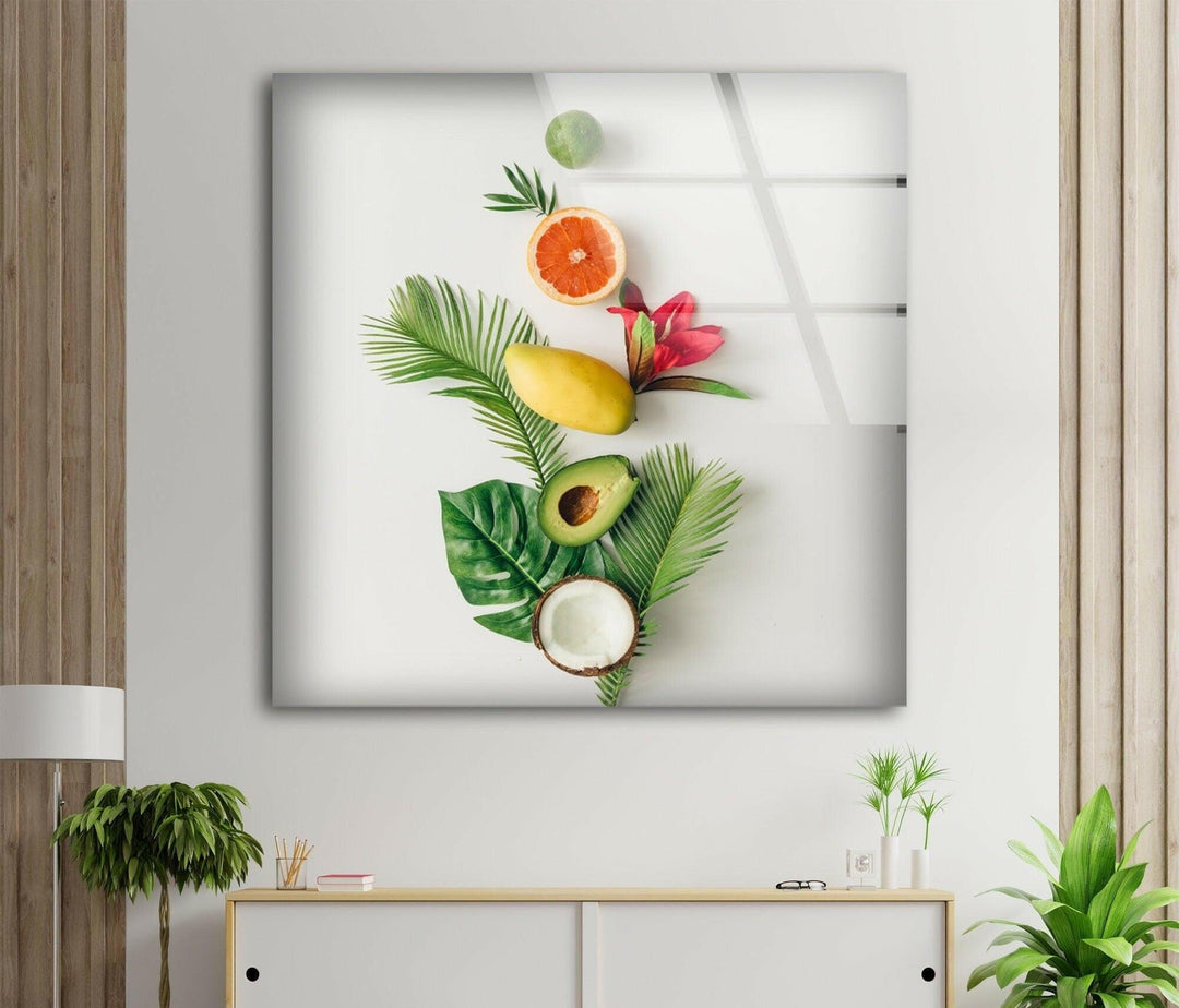 Fruits Kitchen Glass Wall Art, large glass photo prints, glass wall photos