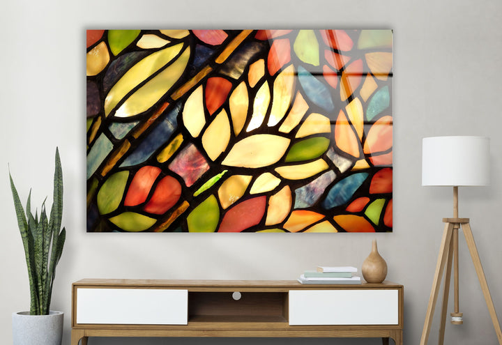 Stained Leaves Glass Wall Art stained glass wall art, stained glass wall decor