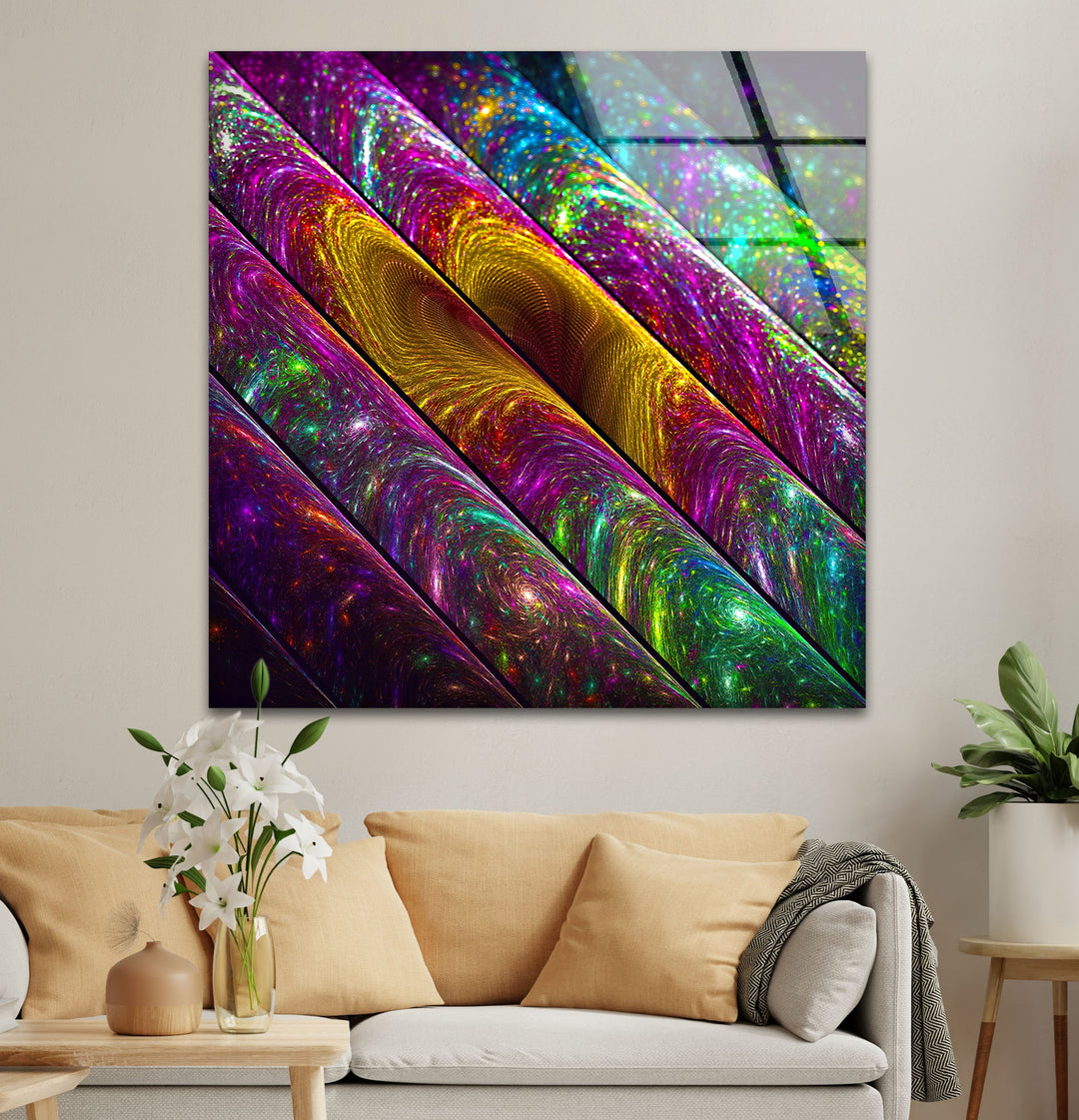 Neon colorful abstract artdesigna wall art