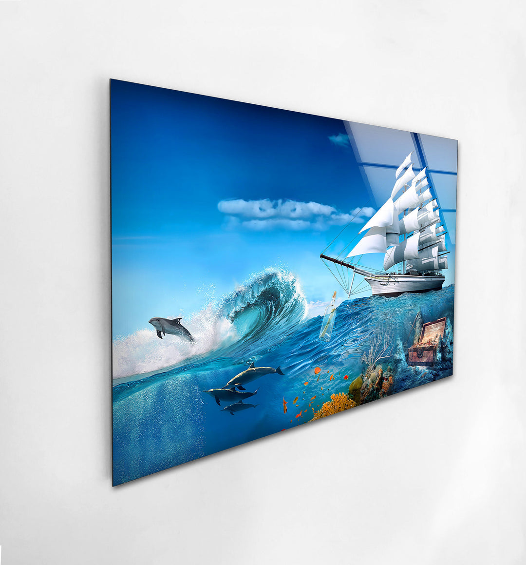 Bottom of The Sea Glass Wall Art glass pictures for Wall, glass prints wall art