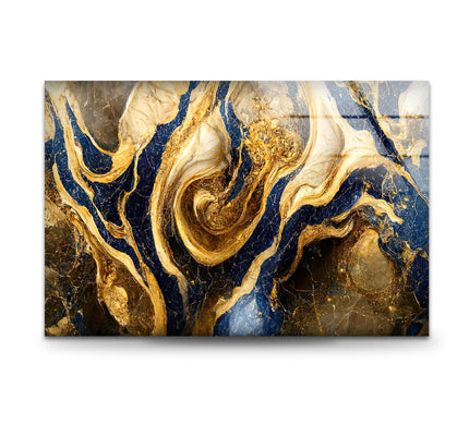 Gold Marble Abstract Glass Wall Art