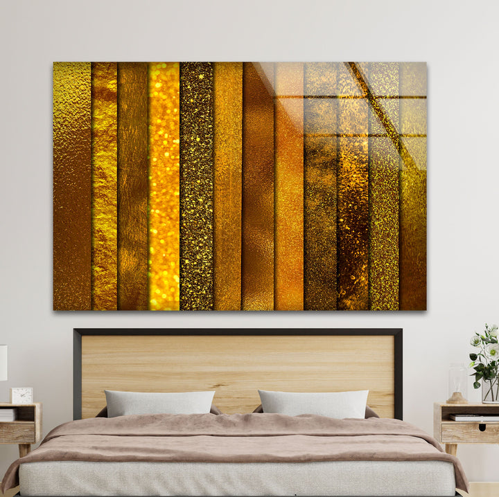 Golden Abstract Glass Wall Art artdesigna glass prints