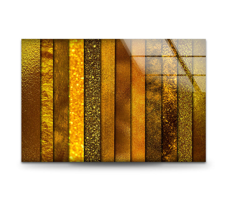 Bundle Golden Abstract Panels Glass Wall Art