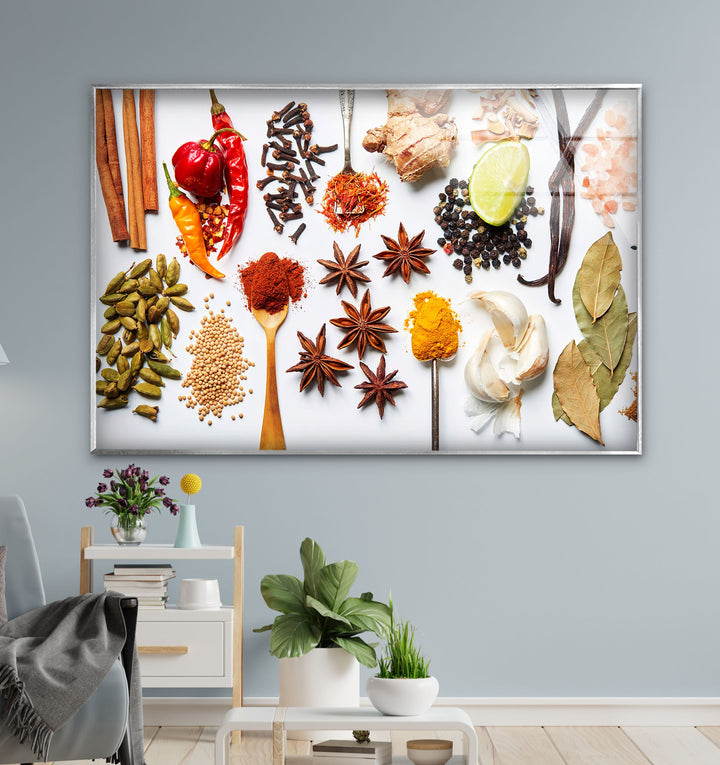 Spices Mİx Glass Wall Art, glass photo prints, glass picture prints