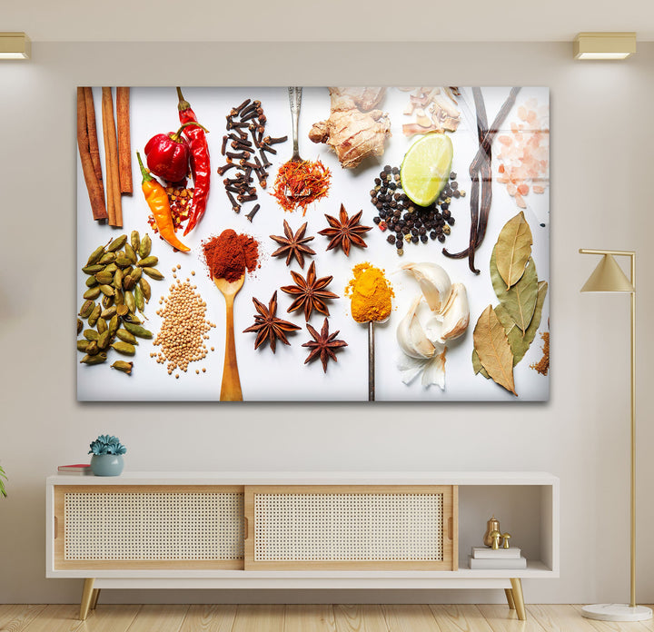 Spices Mİx Glass Wall Art, custom glass pictures, glass art prints