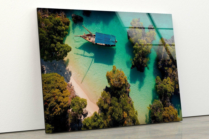 Kwale Island Glass Wall Art print on glass, glass printed photos