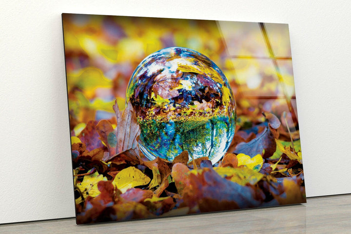 Fall Glass Sphere Autumn Glass Wall Art