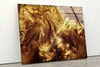 Gold Alcohol ink Abstract Glass Wall Art