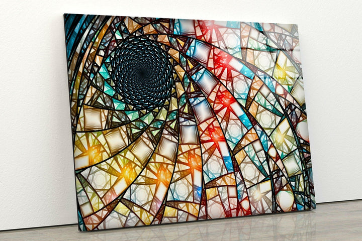 Stained Fractal Art Glass Wall Art print on glass, glass printed photos