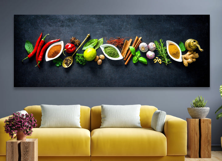 Spice & Kitchen Herbs Glass Wall Art, Glass Printing Wall Art, Print photos on glass