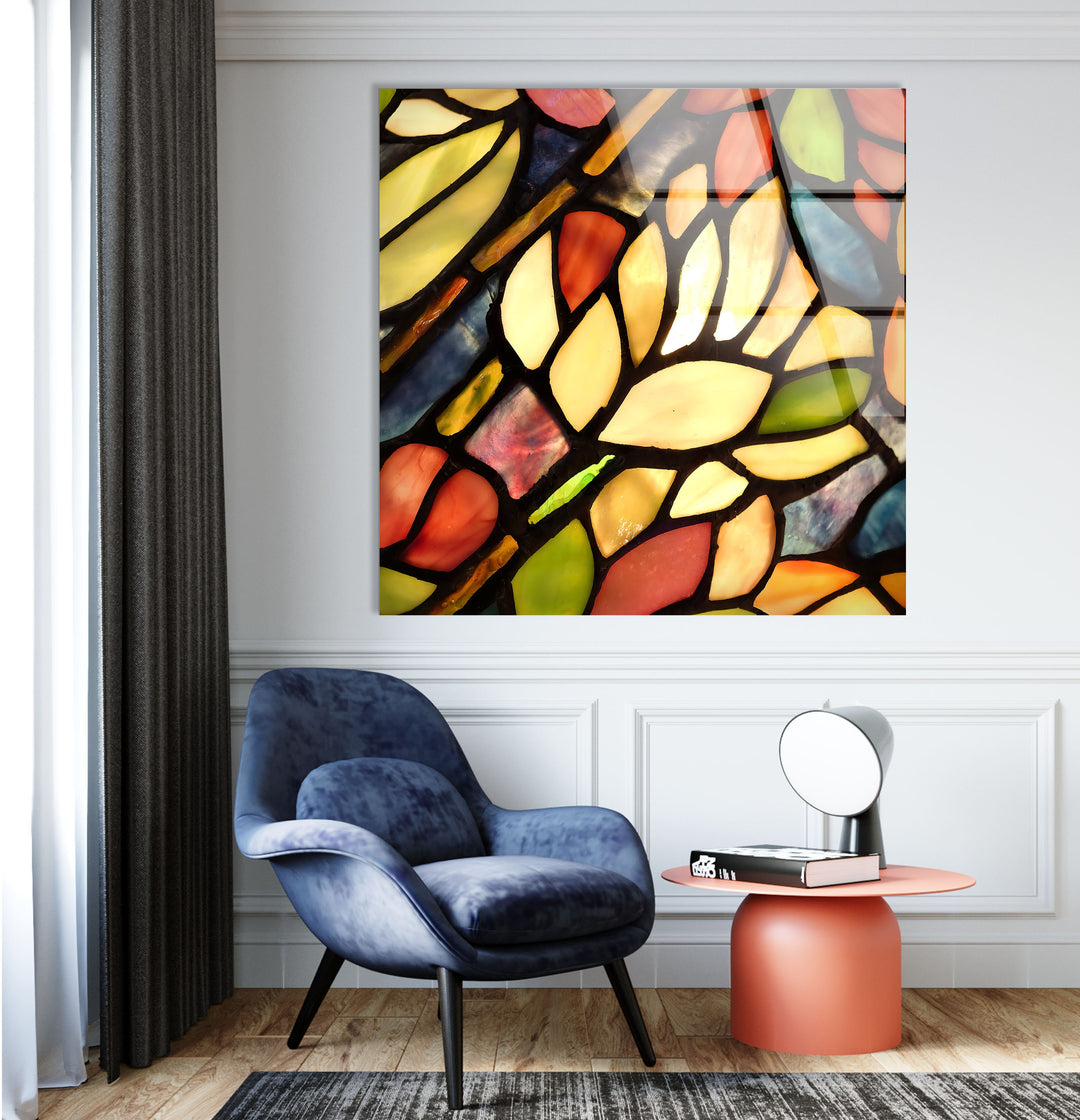 Stained Leaves Glass Wall Art glass photo prints, glass picture prints