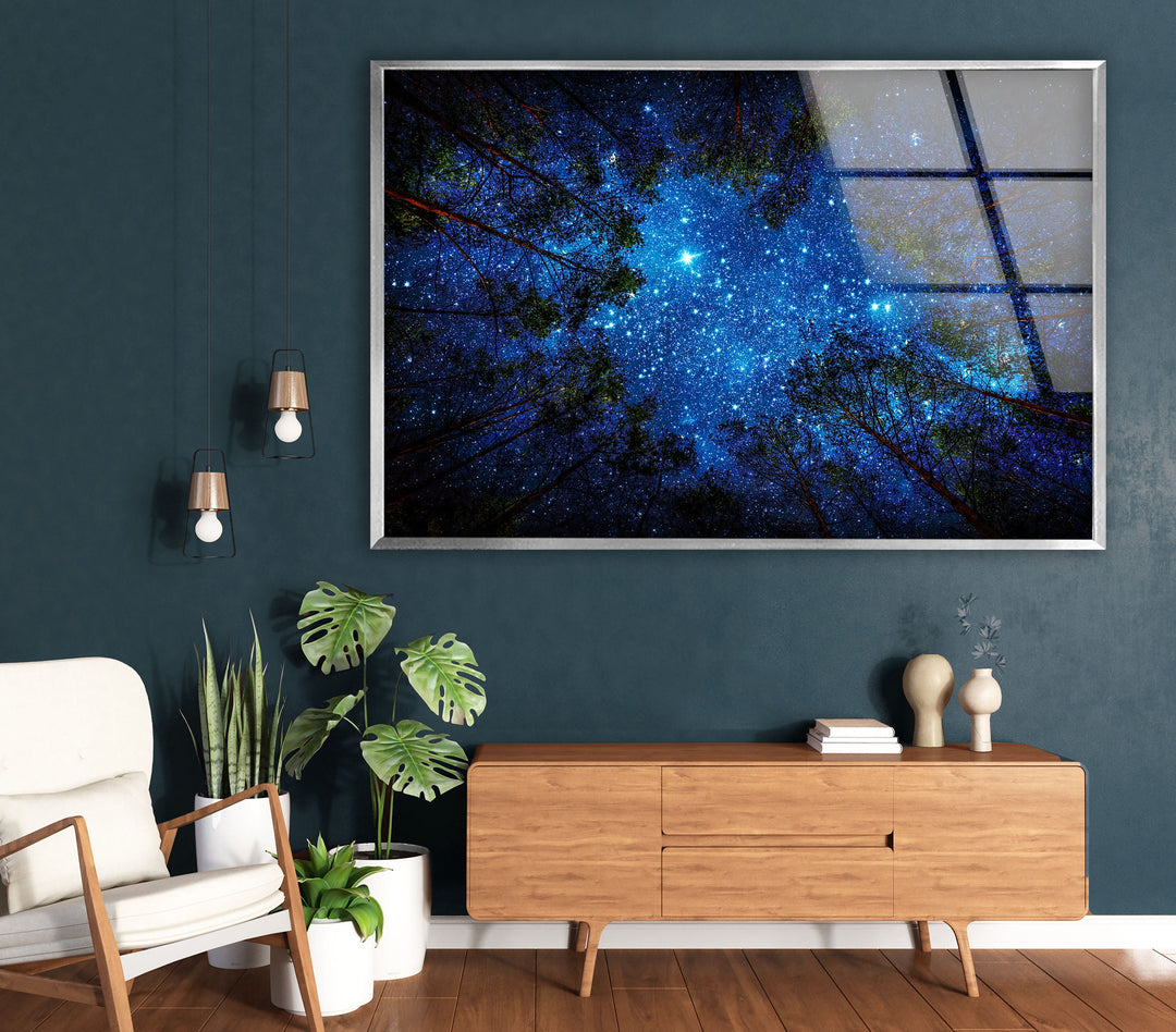 Night Sky Glass Wall Art, Glass Printing Wall Art, Print photos on glass