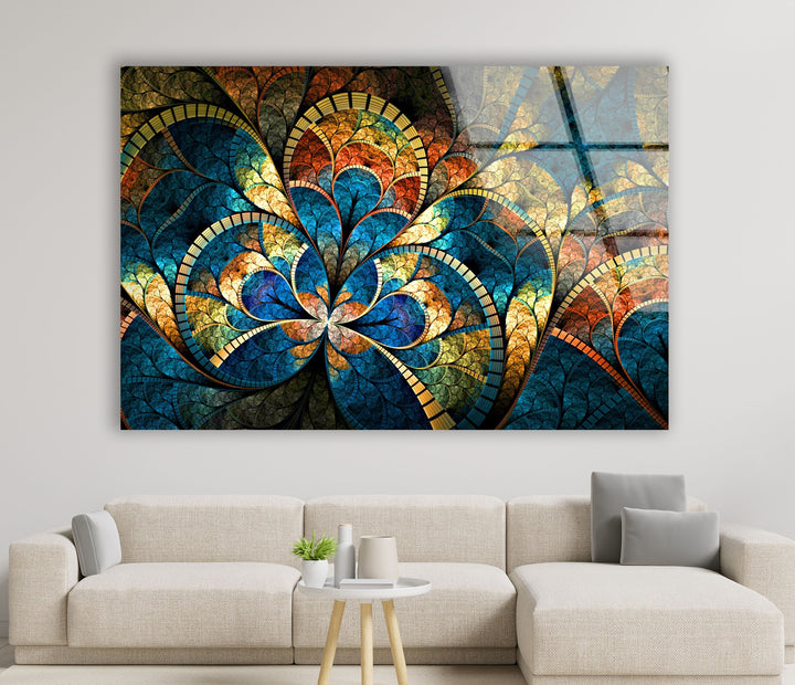 Dark Abstract Flower Glass Wall Art Add a touch of elegance with Glass Paintings and Wall Art. Explore our range of glass wall hanging pieces, including abstract stained glass and blue glass wall art. Customizable and durable, our glass art work is perfect for any decor. Shop now and enjoy free shipping.