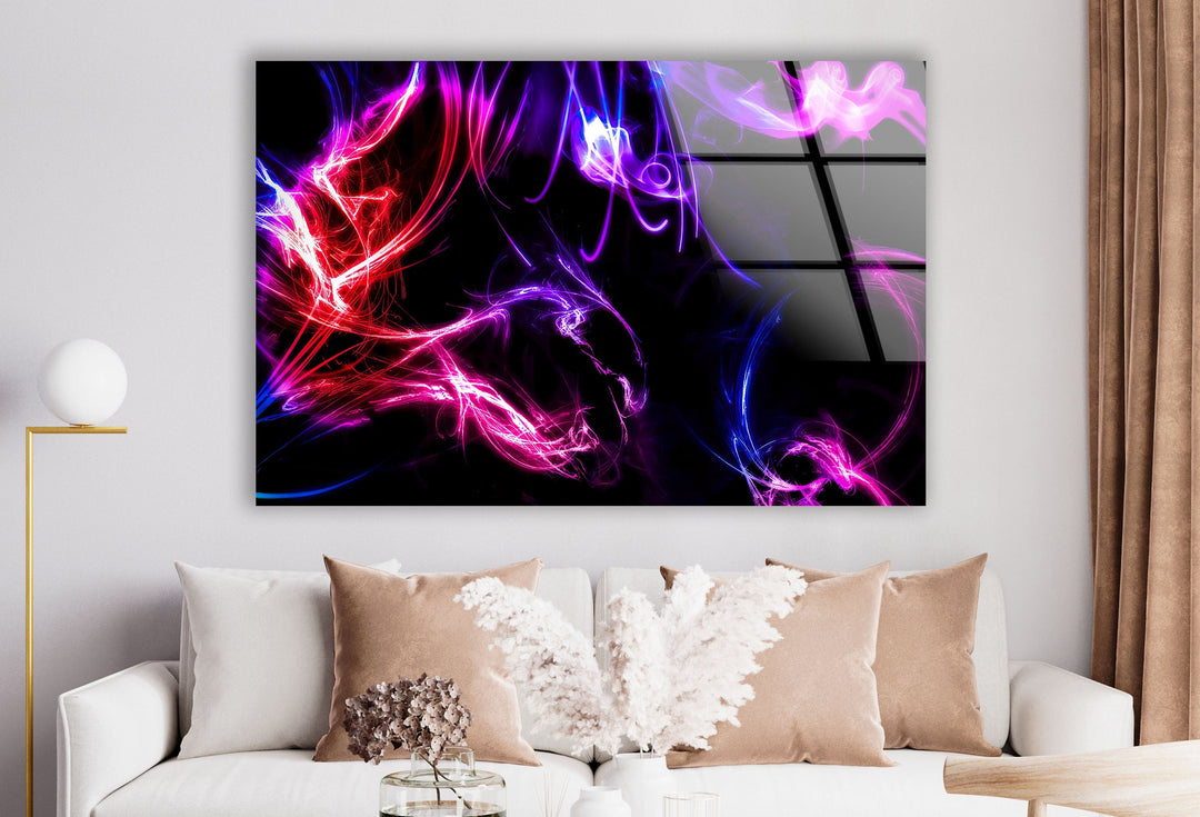 Dark Purple Smoke Glass Wall Art , photo print on glass, prints on glass wall art