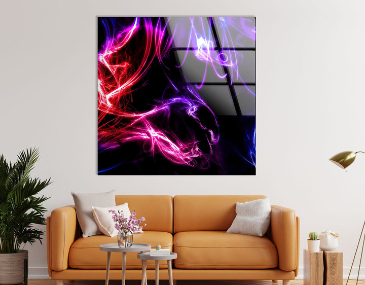 Dark Purple Smoke Glass Wall Art , large glass photo prints, glass wall photos