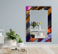 Abstract Tempered Glass Wall Mirror