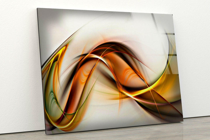 Orange Wavy Stunning Abstract Art Printed on Glass