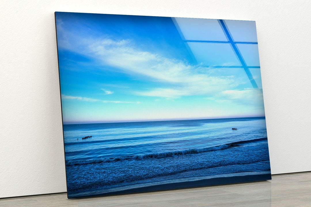 Blue Sea Landscape Glass Wall Art Glass Printing Wall Art, Print photos on glass