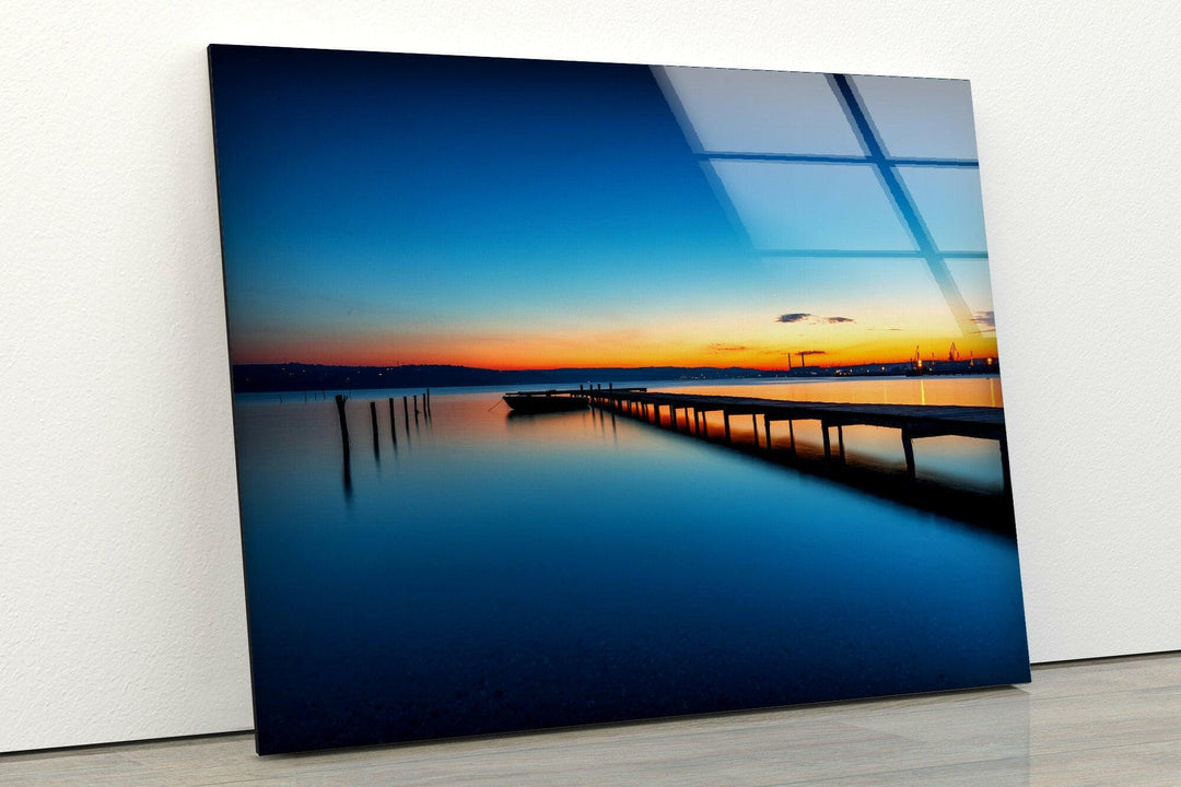 Tropic Lake Sunset Glass Wall Art large glass photo prints, glass wall photos