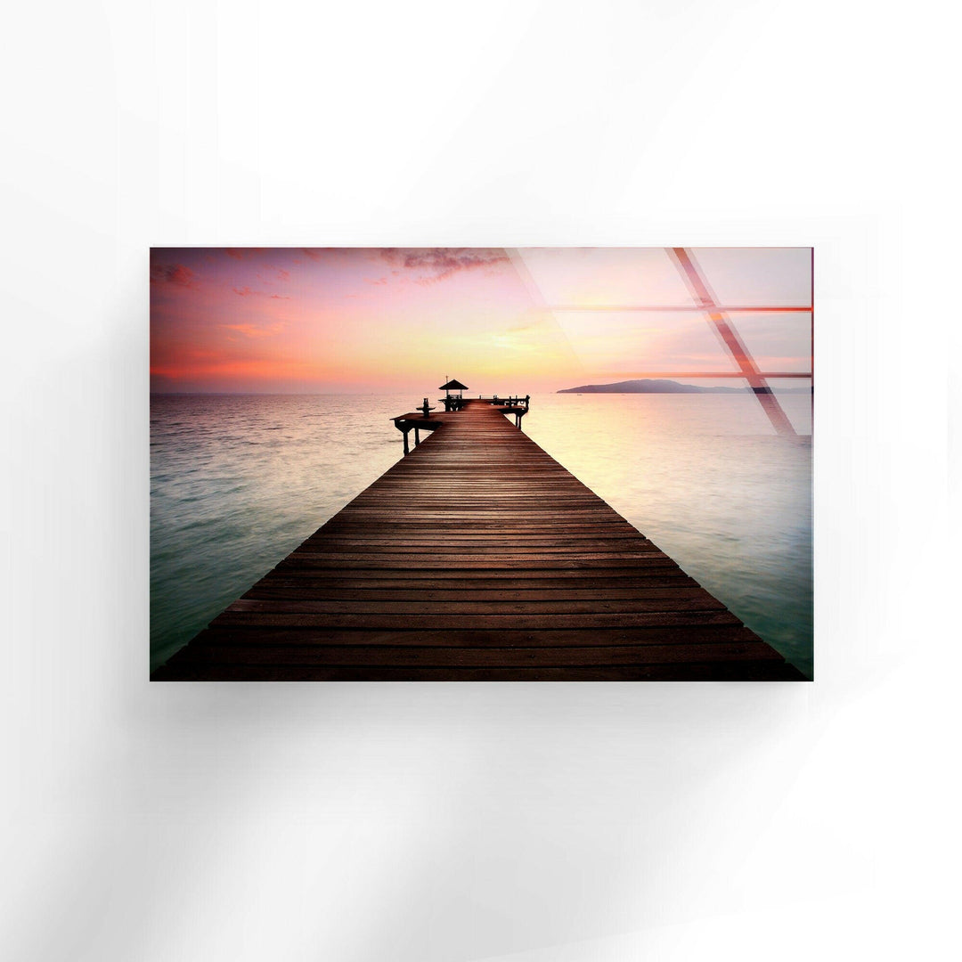 Coastal Pier Glass Wall Art